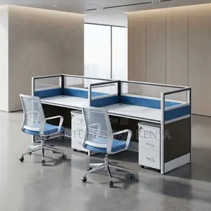 Workstation; Straight Two Users Modern Style Workstations