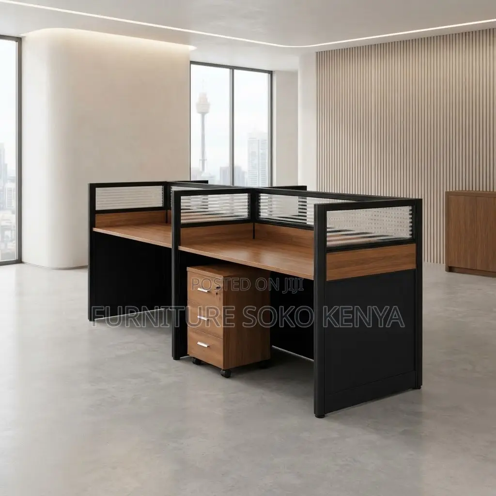 Workstation; Straight Two Users Modern Style Workstations