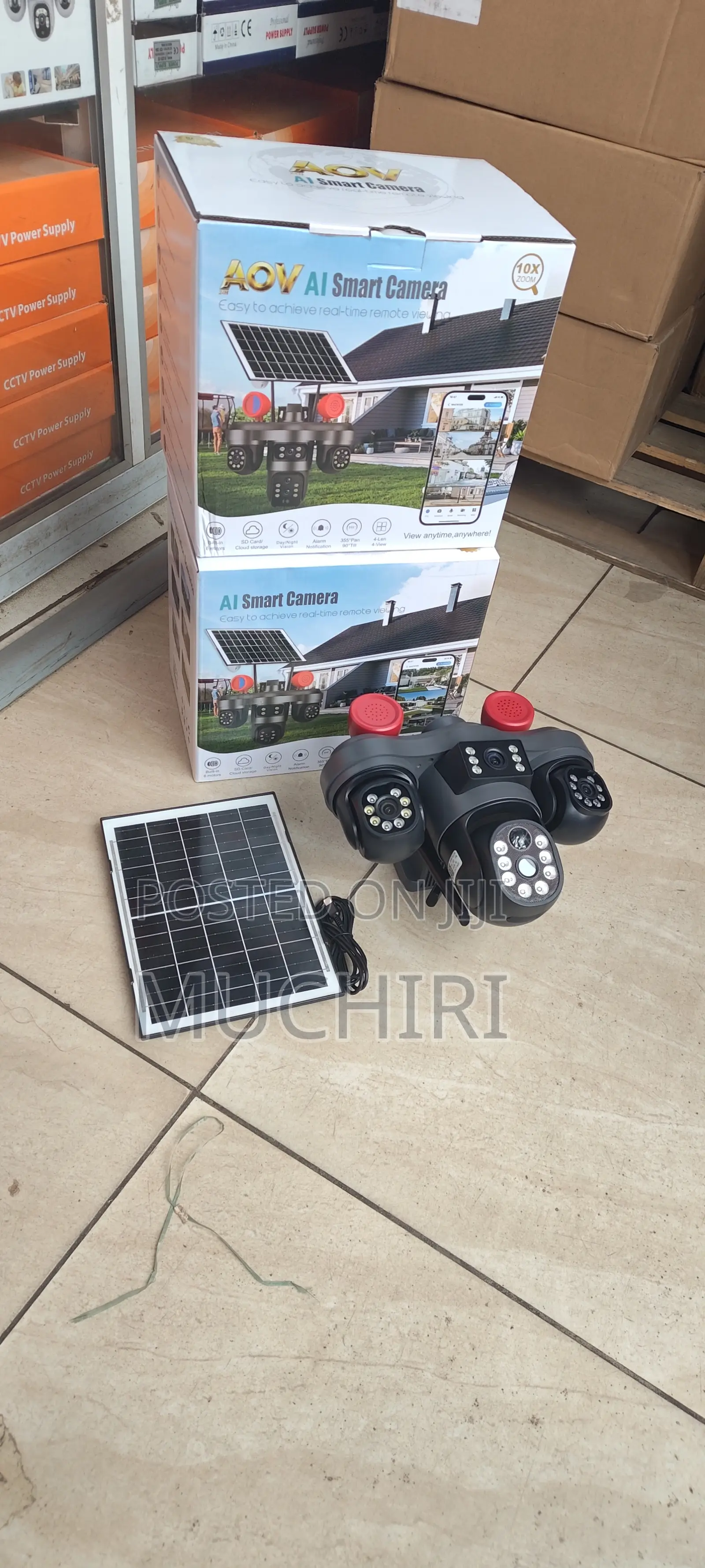 V380 Pro AI AOV Triple Lens 4G Solar CCTV Camera