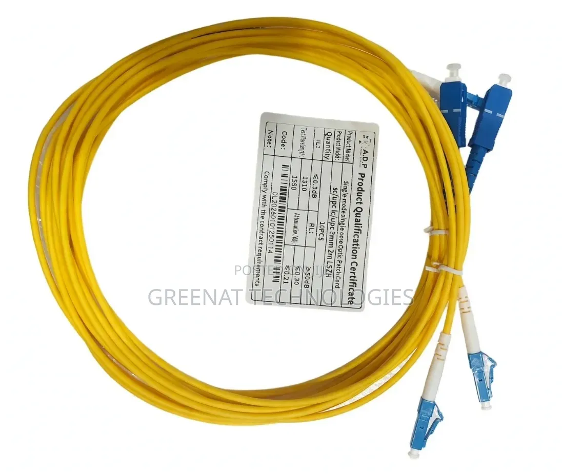 SC to LC Fibre Patch Cord 2 Metres