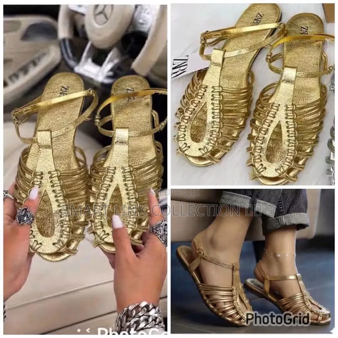 *Zara Strappy Flat Fisherman Sandles*