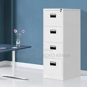 Storage Cabinet : 4-Drawer Metallic Office Filing Cabinet