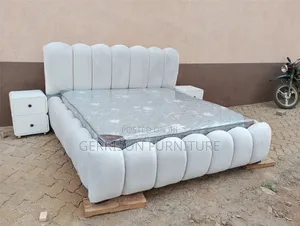 6×6 Fluted Velvet Bed Frame With 2 Matching Side Beds