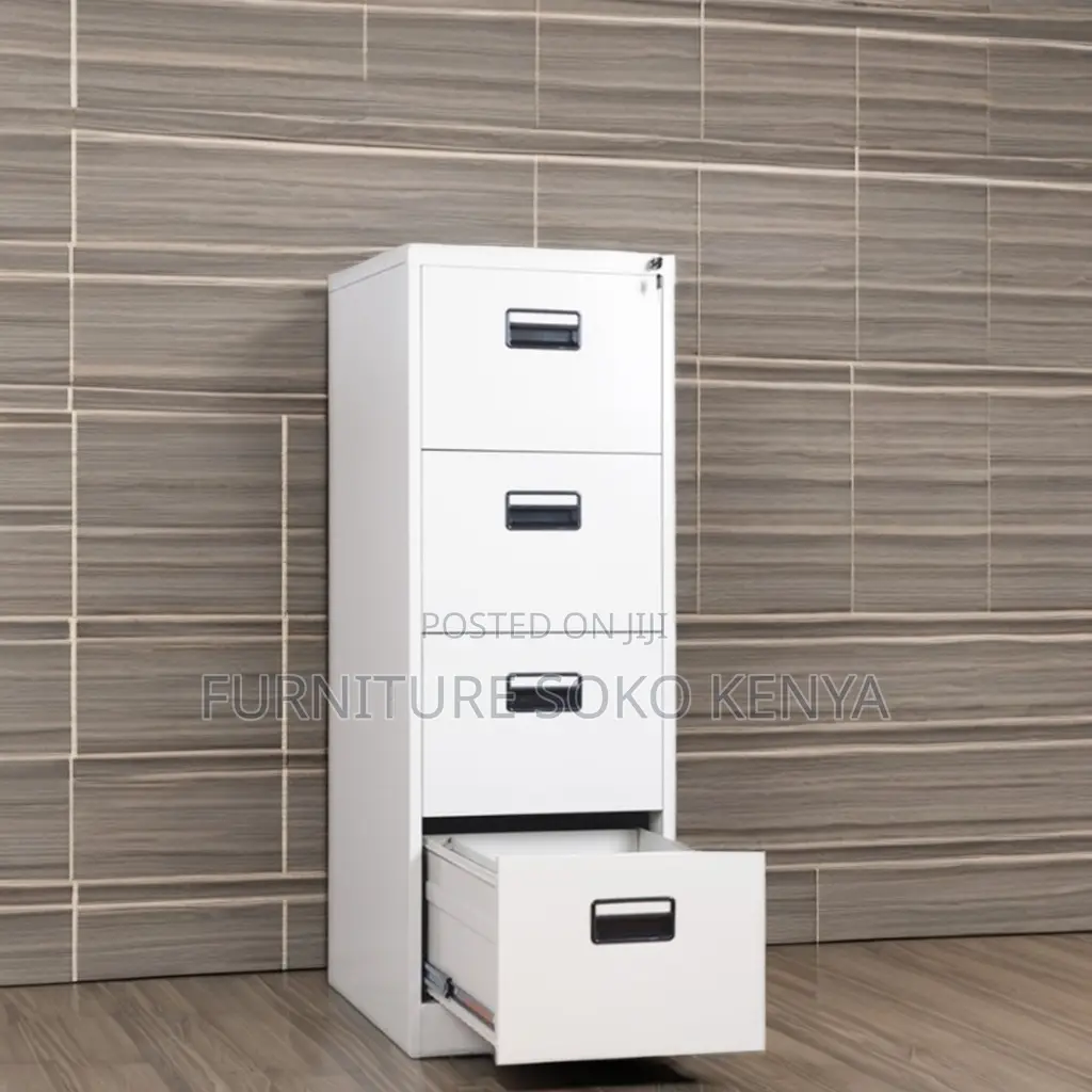 Storage Cabinet : 4-Drawer Metallic Office Filing Cabinet