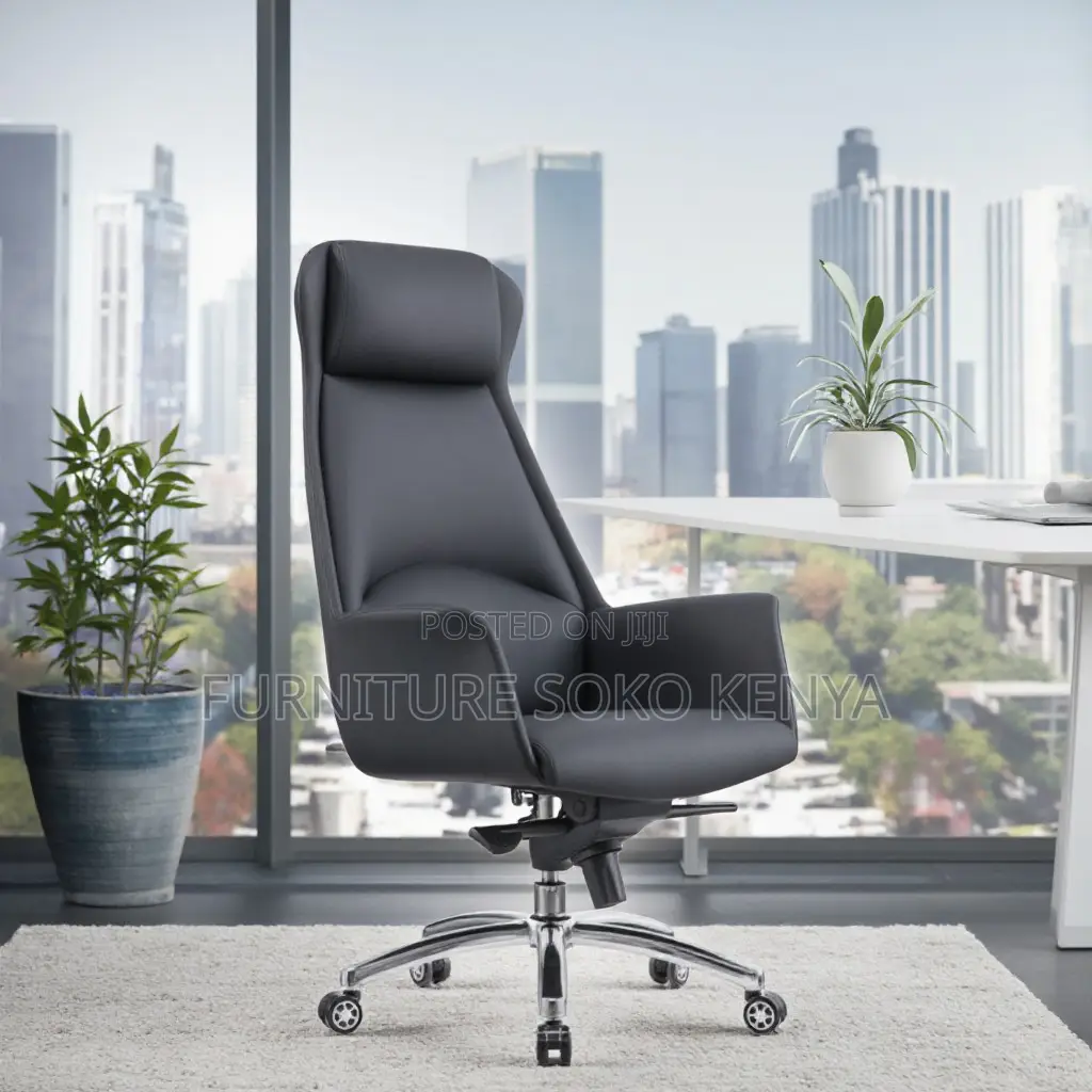 Office Chair : High-Back Leather Executive Office Chair