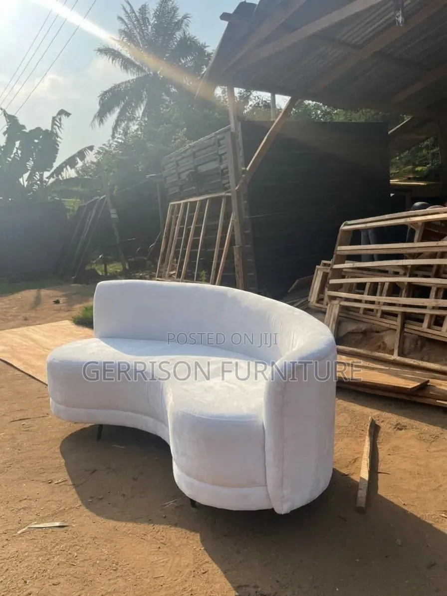 Modern 3-Seater Curved Velvet Couch | Luxury Crescent Accent Sofa