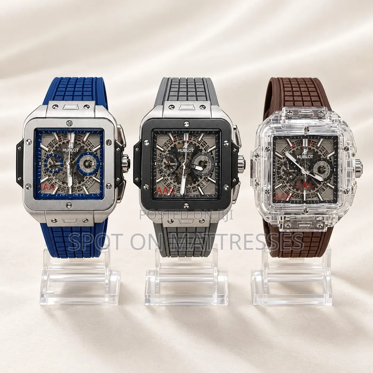 Hublot Automatic Watch for Men. Blue,Gray and Brown. We Deliver!