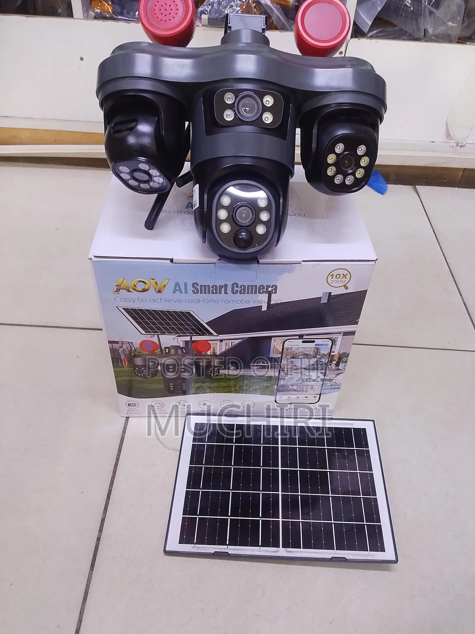 4G Solar AOV CCTV Camera With fourLens Monitoring