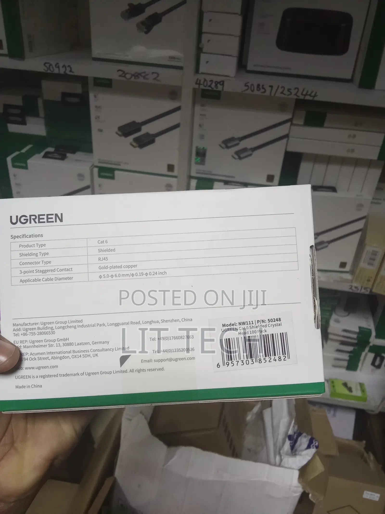 Ugreen NW111 Cat6 Shielded Crystal Head, 100-Pack – RJ45 Connectors