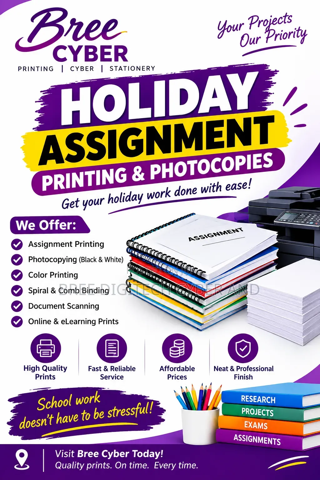 Holiday Assignments Printing