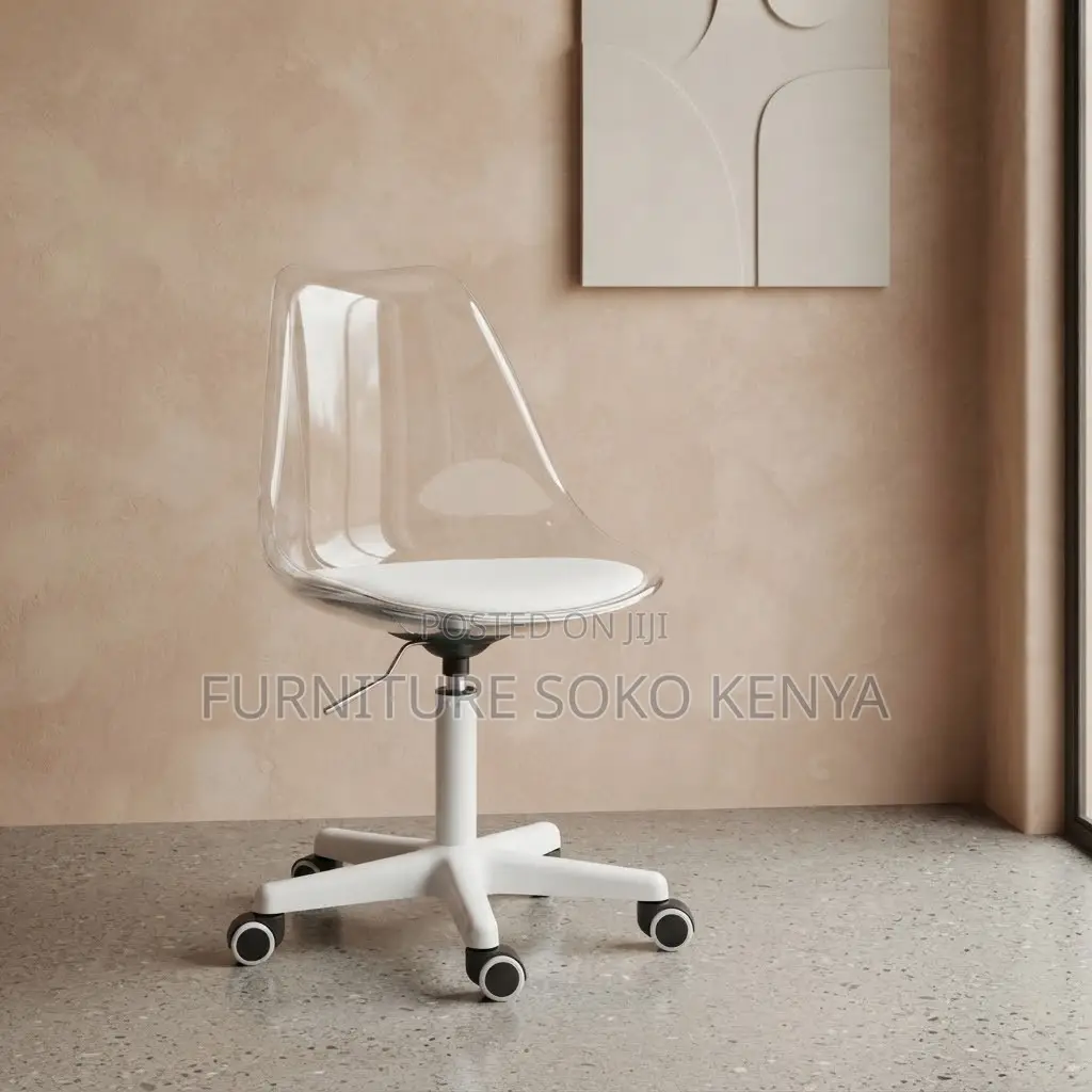 Home Chairs; Ergonomic Adjustable Clear Dining Chair