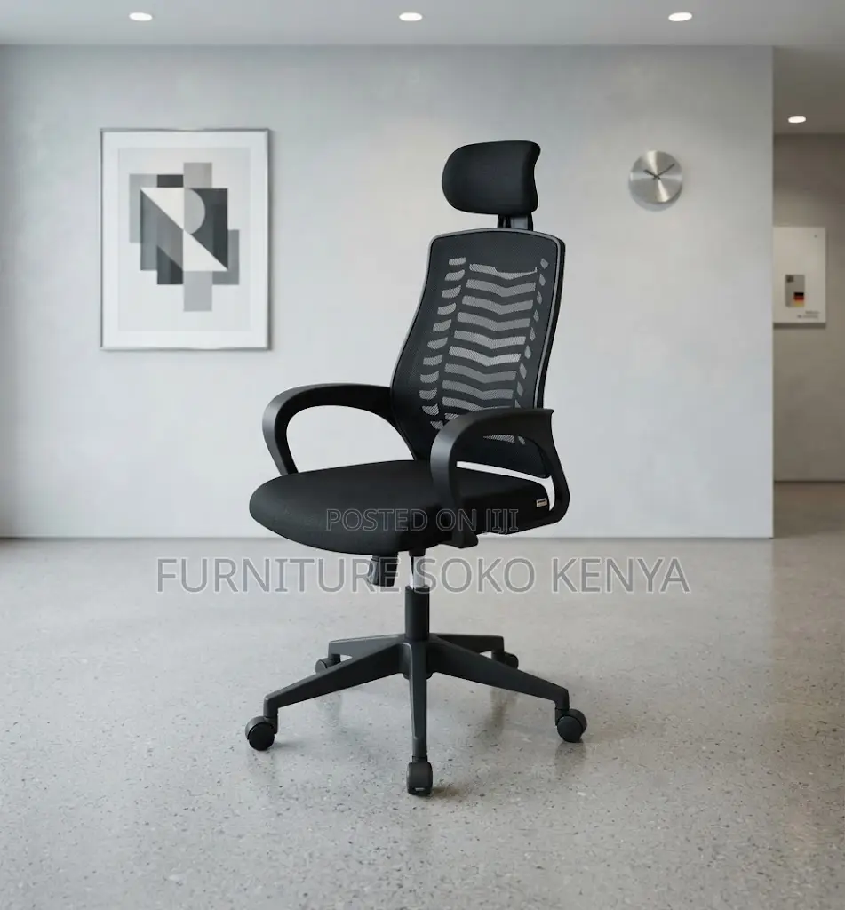 Office Chairs; Fabric Modern Office Seat With Headrest