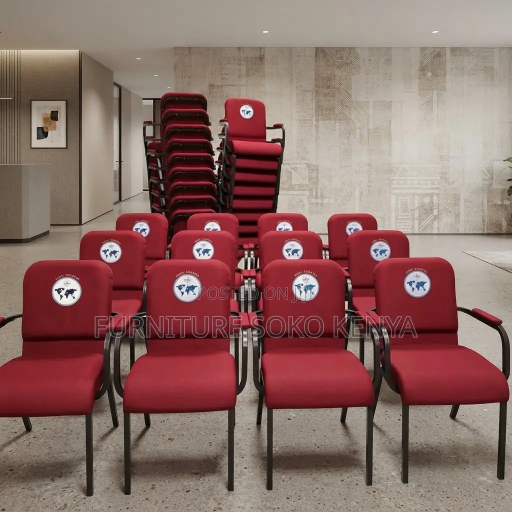 Office Chairs; Interlocking Fabric Church Armless Chair