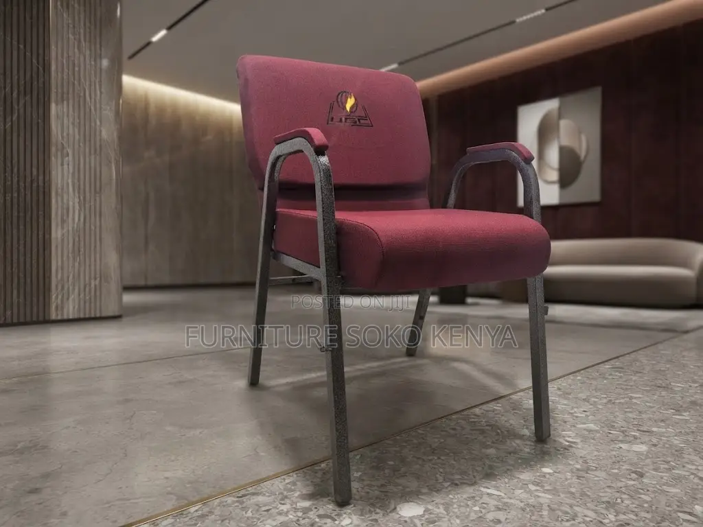 Office Chairs; Interlocking Fabric Church Armless Chair