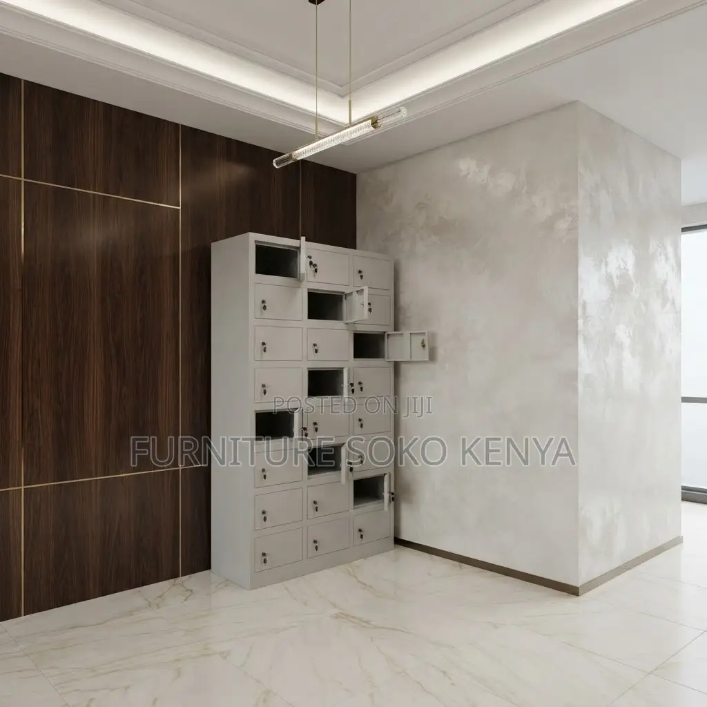 Office Cabinet; 24 Locker Steel Metallic Storage-File Cabinet