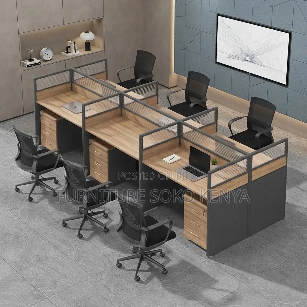Workstation; Eco-Friendly Six Person Office Workstation