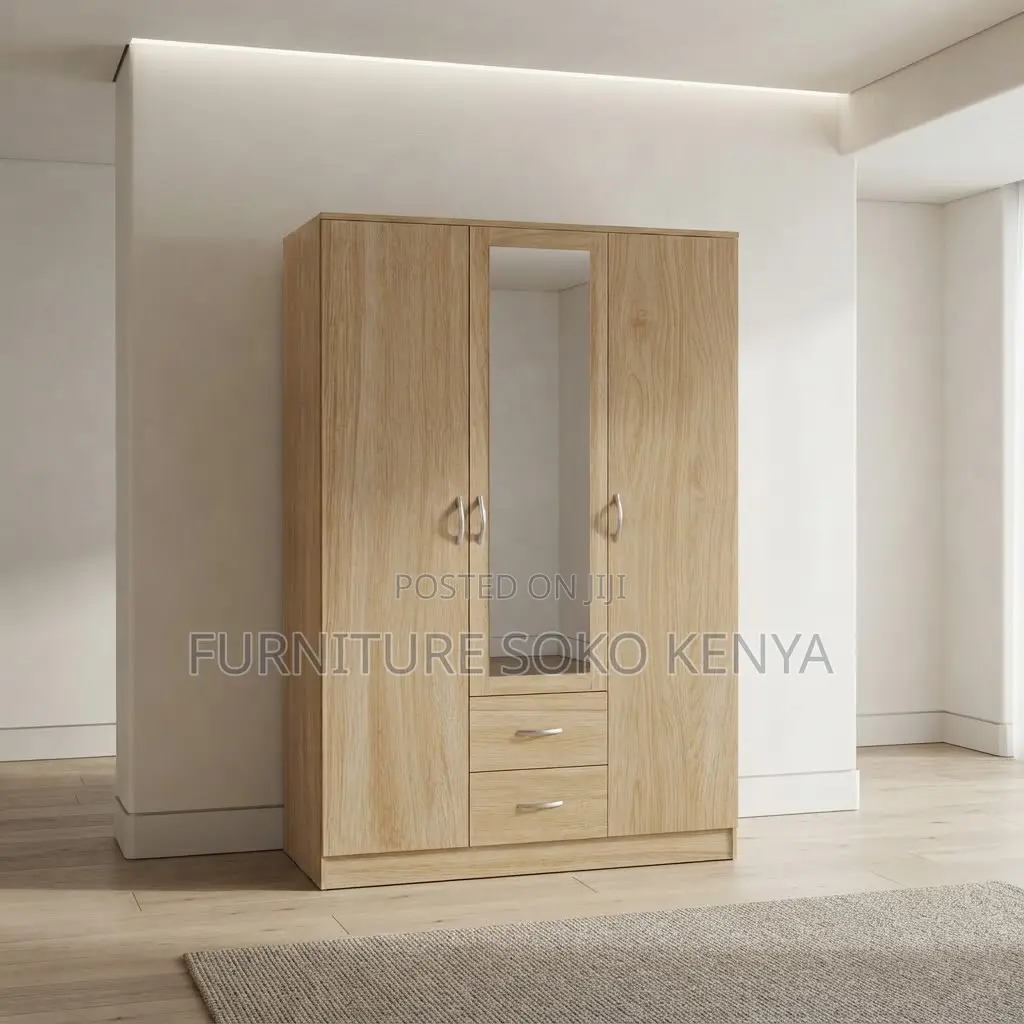 Bedroom Wardrobe 3 Door 1drawer With Mirror