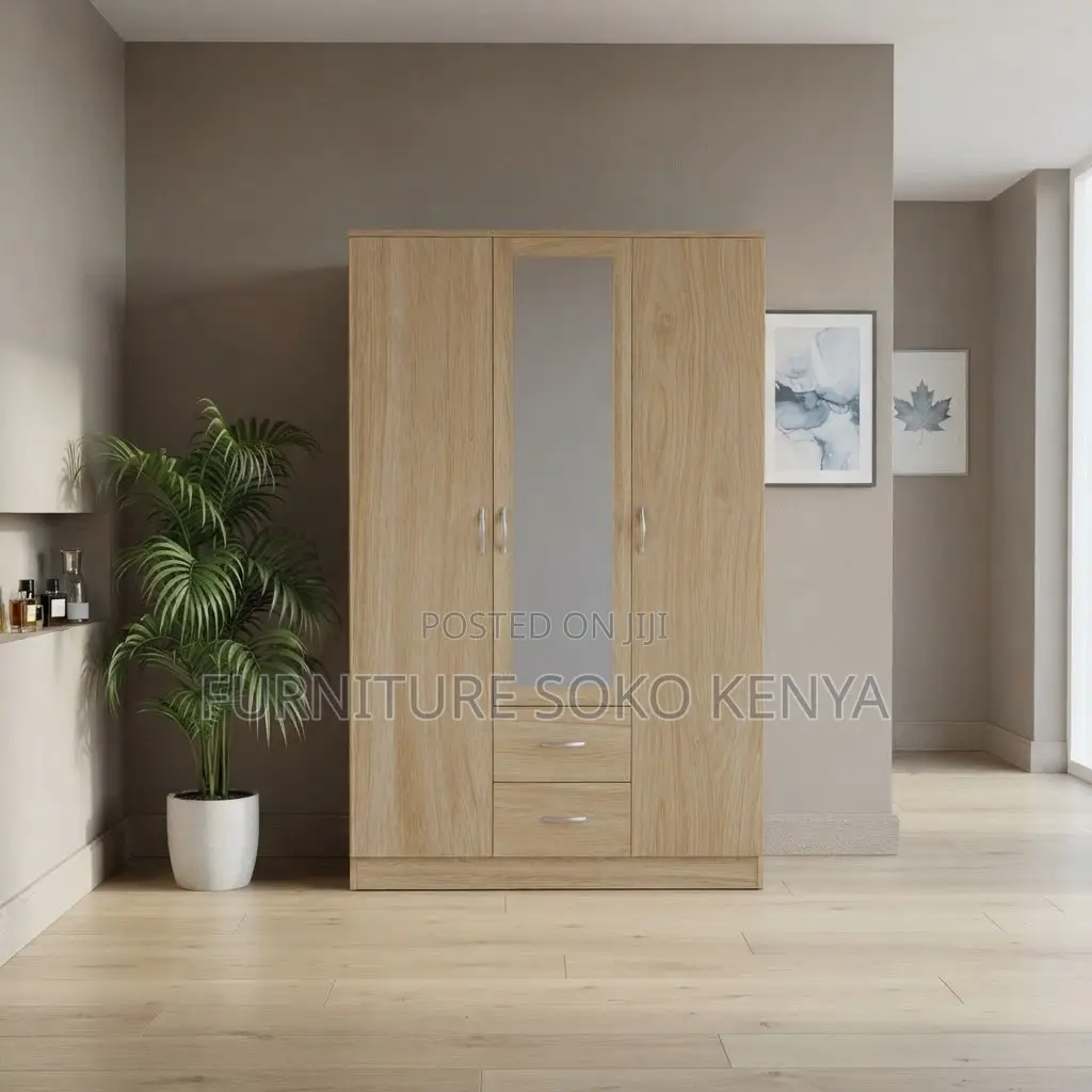 Bedroom Wardrobe 3 Door 1drawer With Mirror