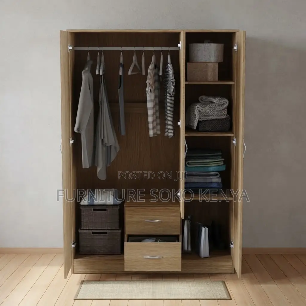 Bedroom Wardrobe 3 Door 1drawer With Mirror