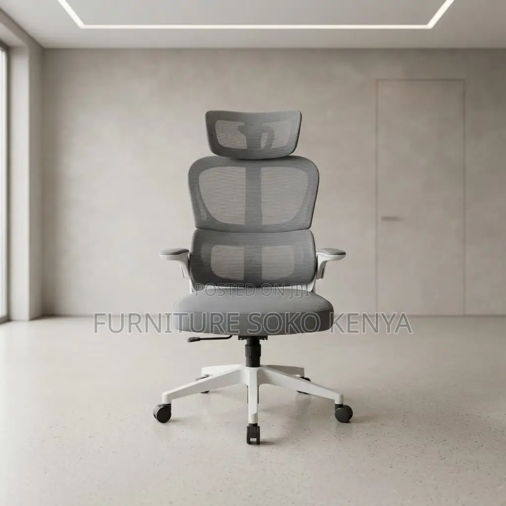 Office Chairs; Swivel White Mesh Orthopedic Study Chair With Arms
