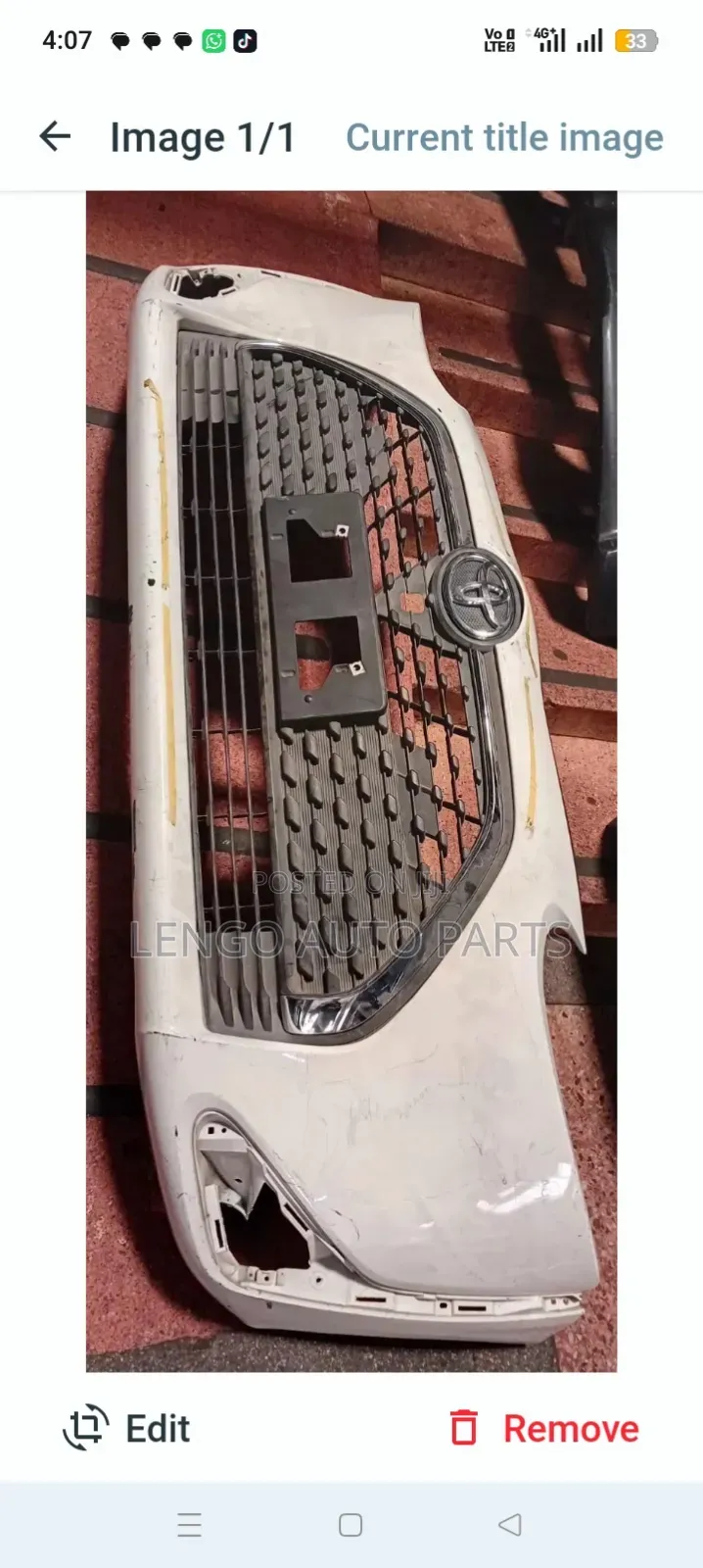 Toyota Sienta 2018 Front Bumper