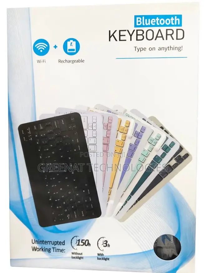 Bluetooth Dual Mode Wireless Keyboard Rechargeable Multi-Device Tablet