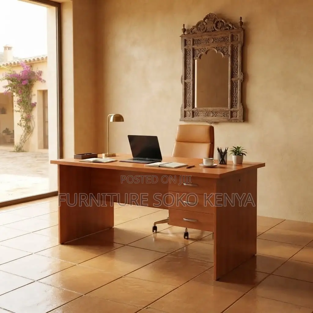Office Desk; 1200mm Secure Work-From-Home Desk With Locking Drawer