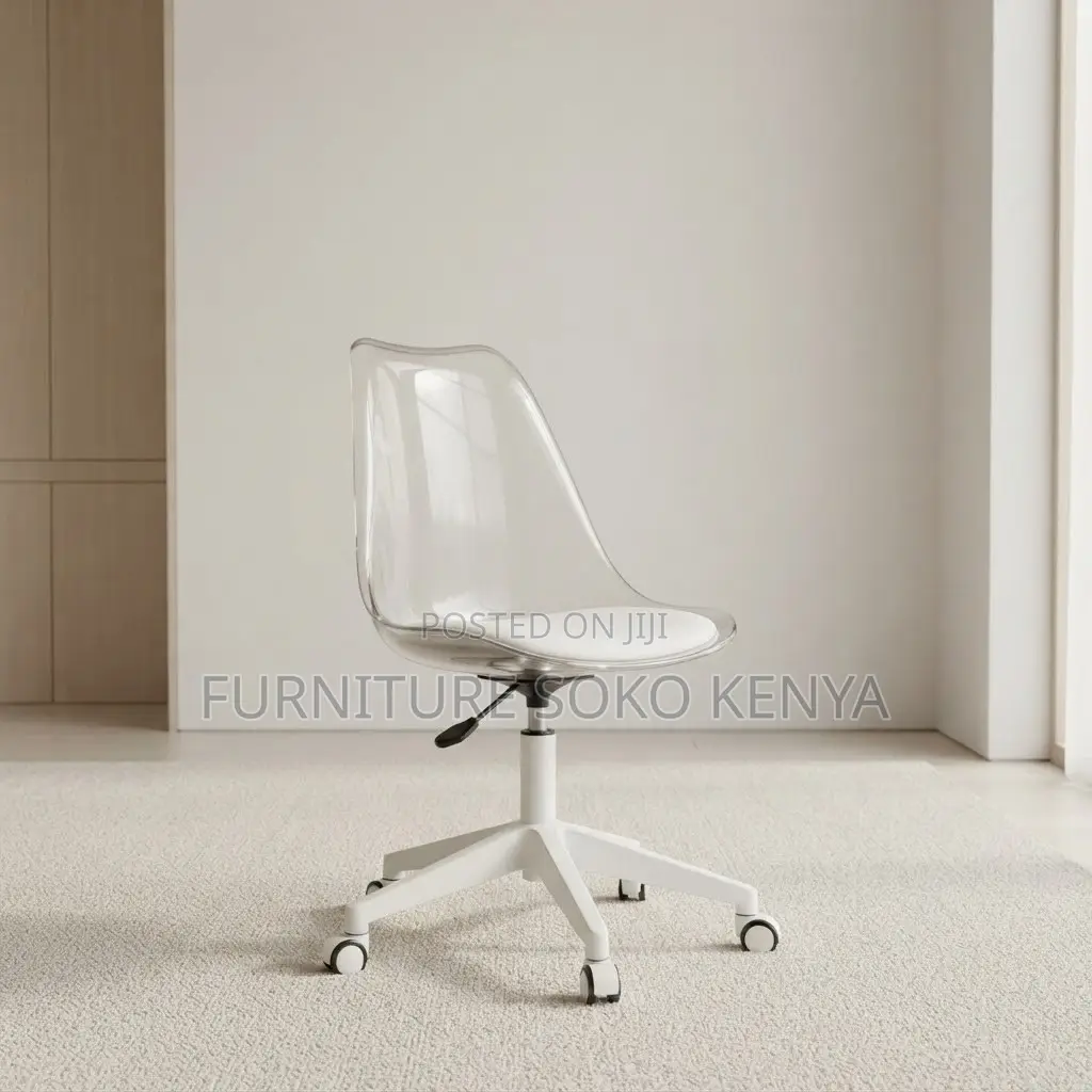 Home Chair: Minimalist Clear Eames Desk Chair With Swivel
