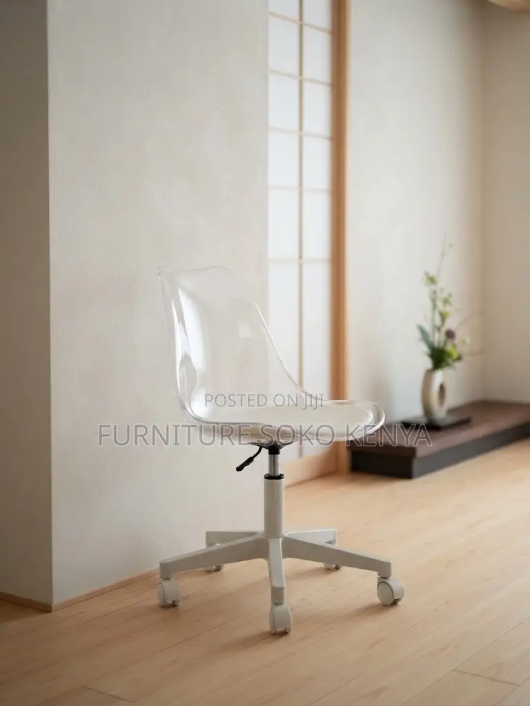 Home Chair: Minimalist Clear Eames Desk Chair With Swivel