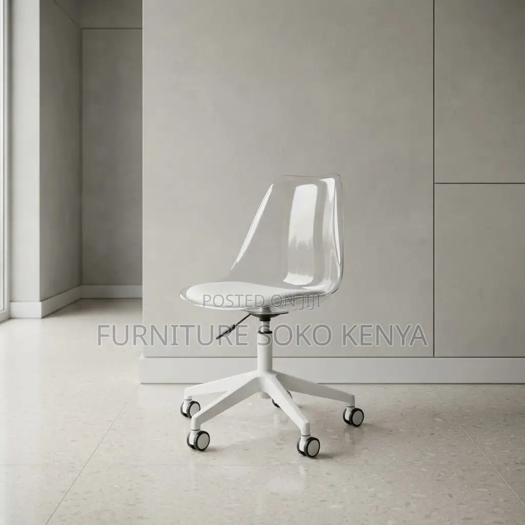 Home Chair: Minimalist Clear Eames Desk Chair With Swivel