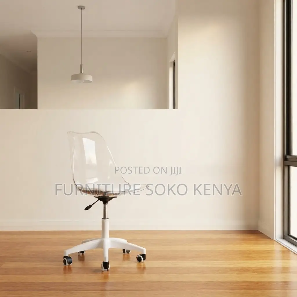 Home Chair: Minimalist Clear Eames Desk Chair With Swivel