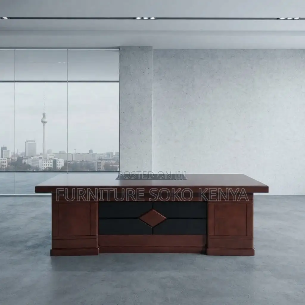 Office Desk; 2 Meters Mahogany Executive Office Desk