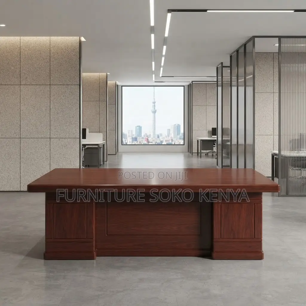 Office Desk; 2 Meters Mahogany Executive Office Desk