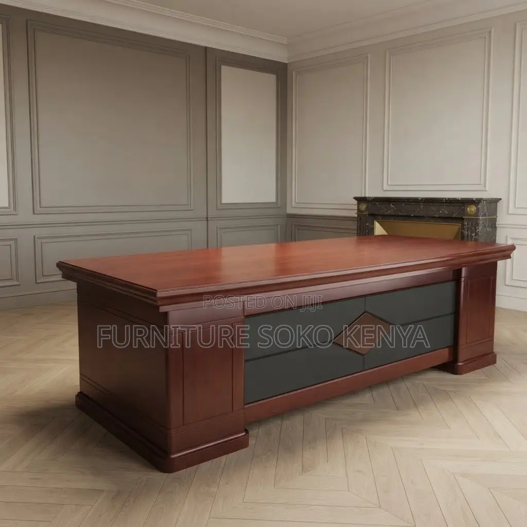 Office Desk; 2 Meters Mahogany Executive Office Desk