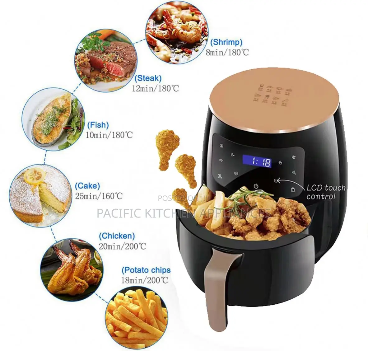 6L Electric Digital Air Fryer Oven Plastic Multifunctional