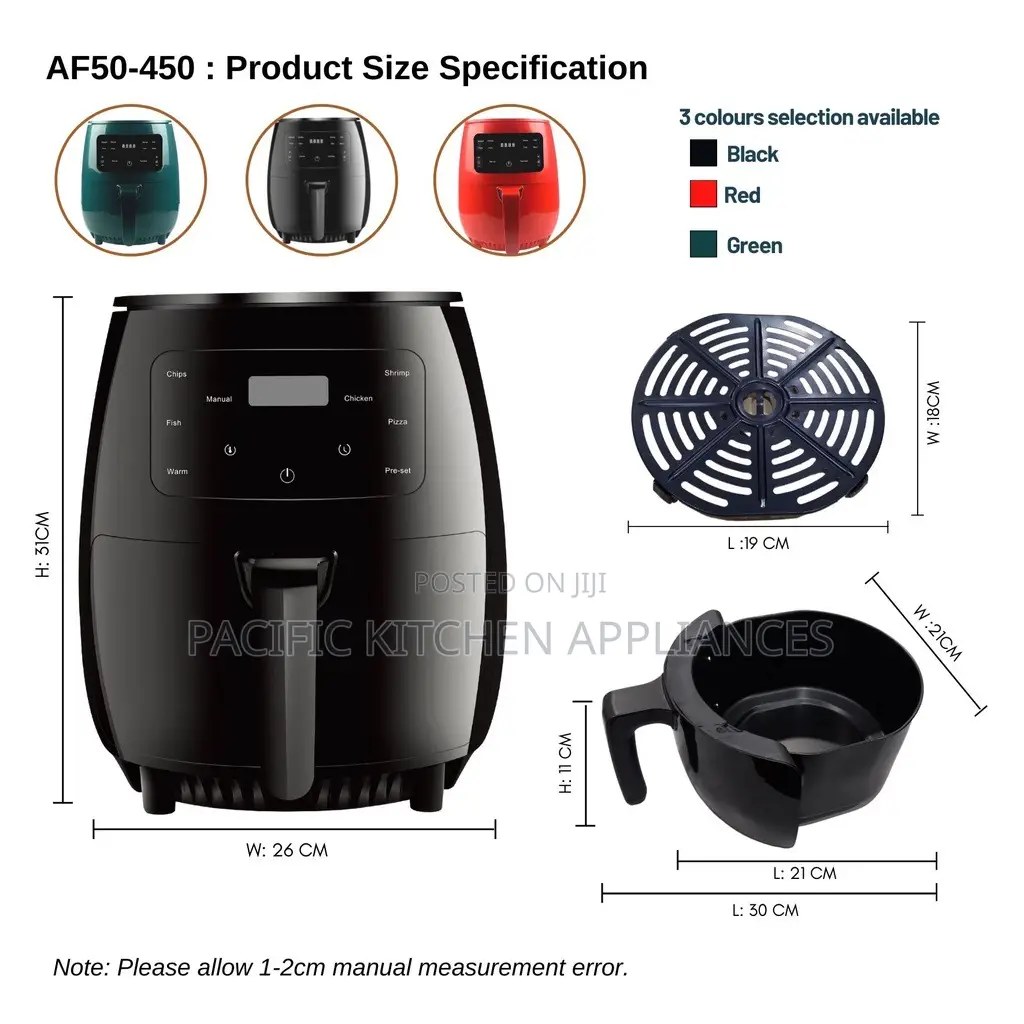 6L Electric Digital Air Fryer Oven Plastic Multifunctional