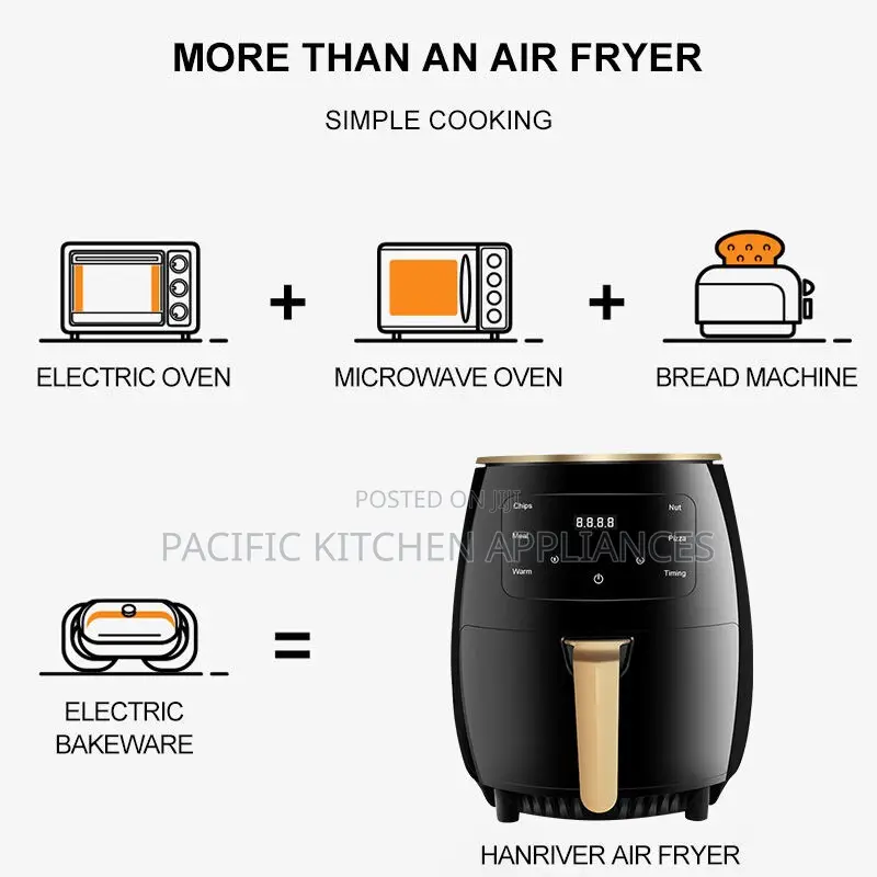 6L Electric Digital Air Fryer Oven Plastic Multifunctional