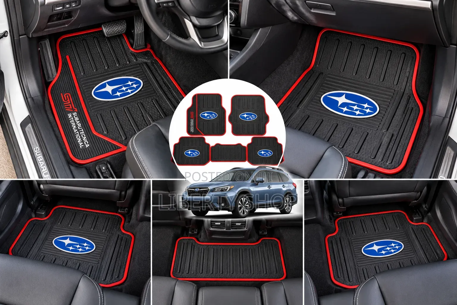 Subaru Heavy-Duty Rubber Car Floor Mats – 5-Piece Interior Floor Set