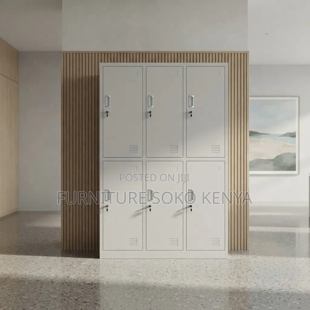 Office Cabinet; 6-Locker Steel Home-Office Storage Cabinet