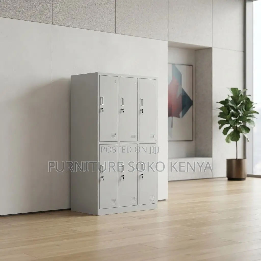 Office Cabinet; 6-Locker Steel Home-Office Storage Cabinet