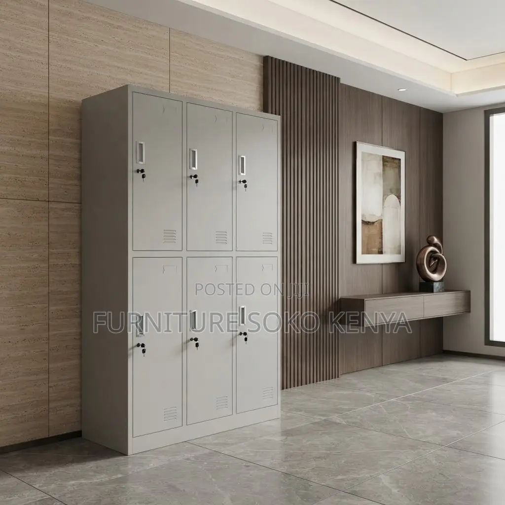 Office Cabinet; 6-Locker Steel Home-Office Storage Cabinet