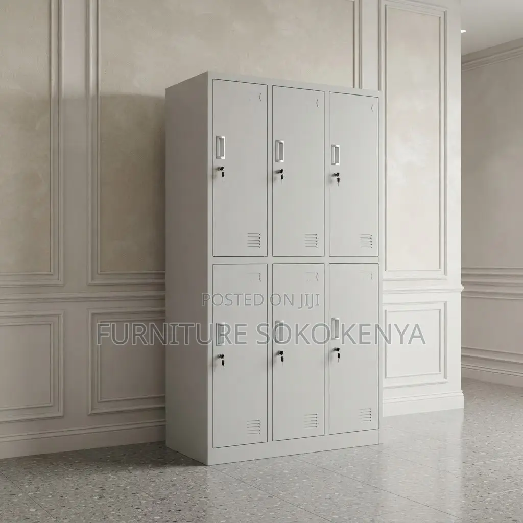 Office Cabinet; 6-Locker Steel Home-Office Storage Cabinet