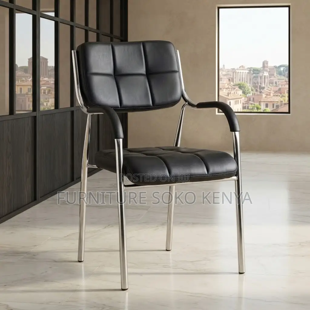 Office Chairs; Mid-Back Leather Catalina Visitor Office Chair