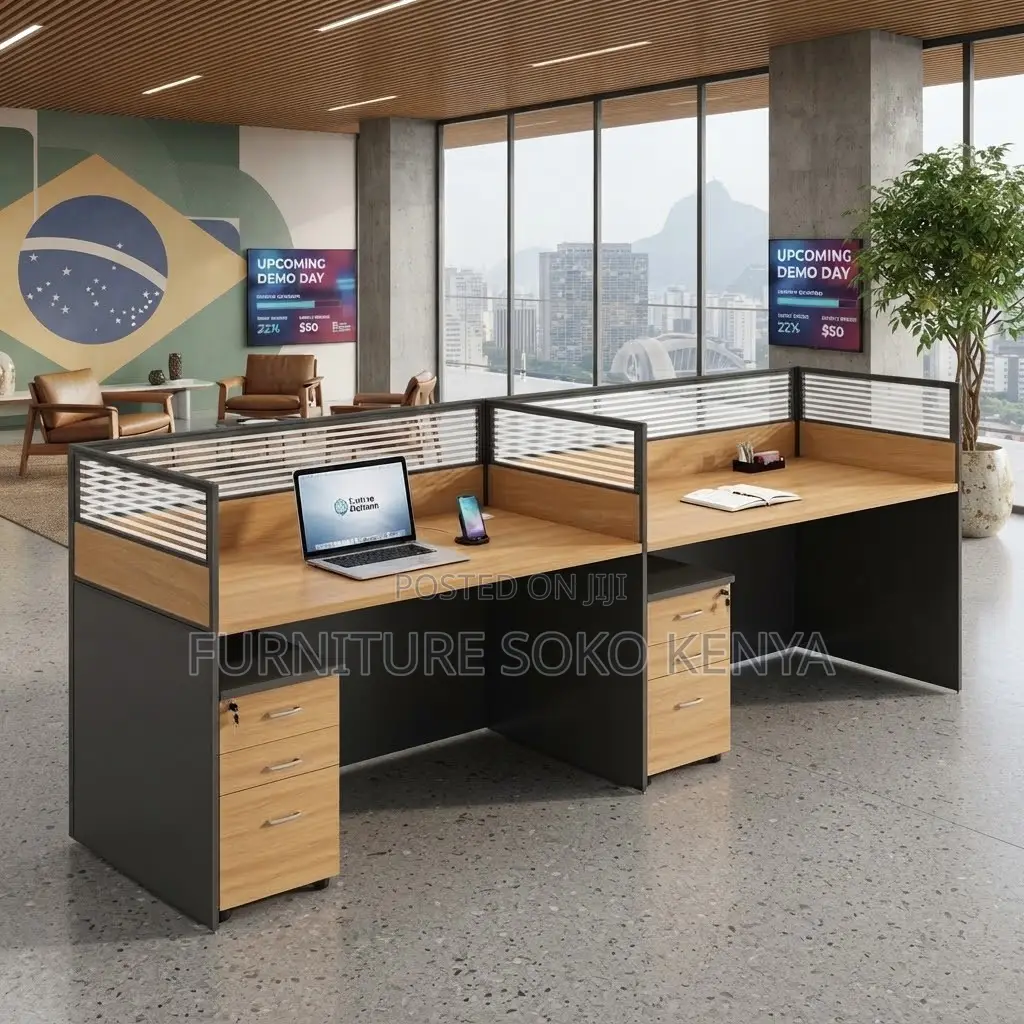 Workstation; 2-Way Users Modular Straight Office Workstation