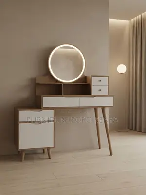 Dressers; Premium MDF Dressing Table Set With Mirror