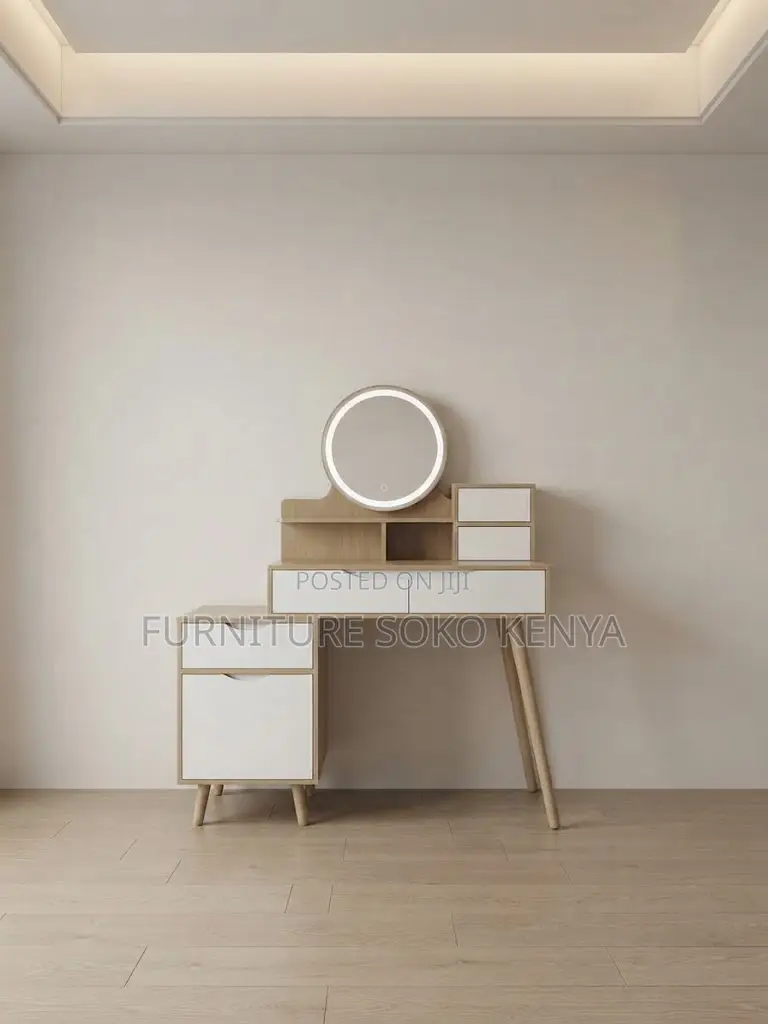 Dressers; Premium MDF Dressing Table Set With Mirror