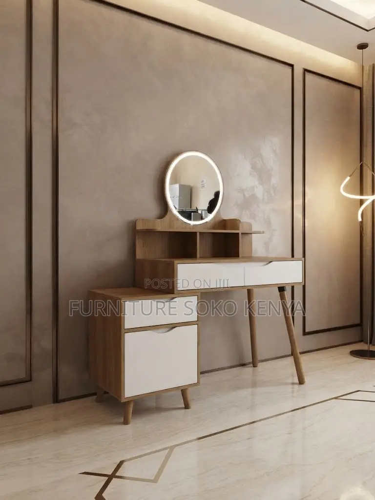 Dressers; Premium MDF Dressing Table Set With Mirror