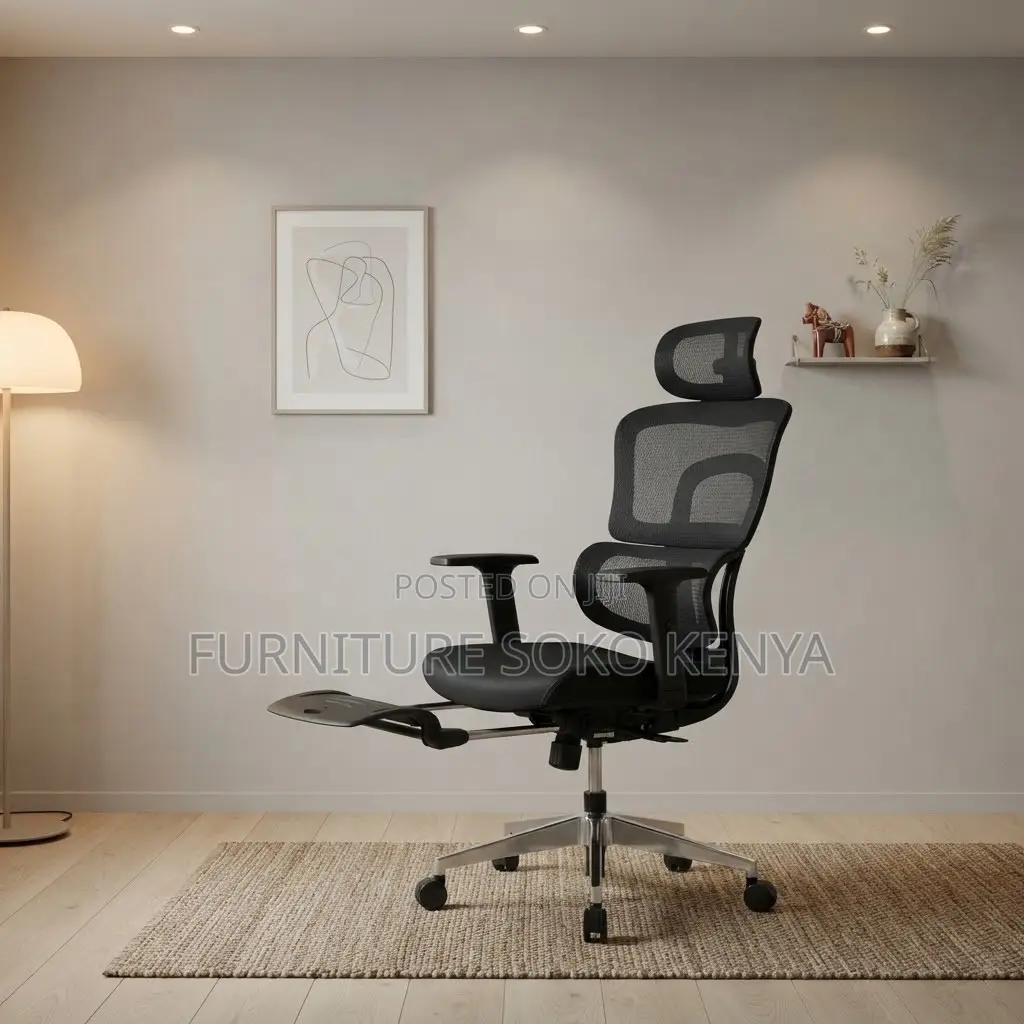 Office Chair; Full Mesh Ergonomic Executive Seat With Footrest