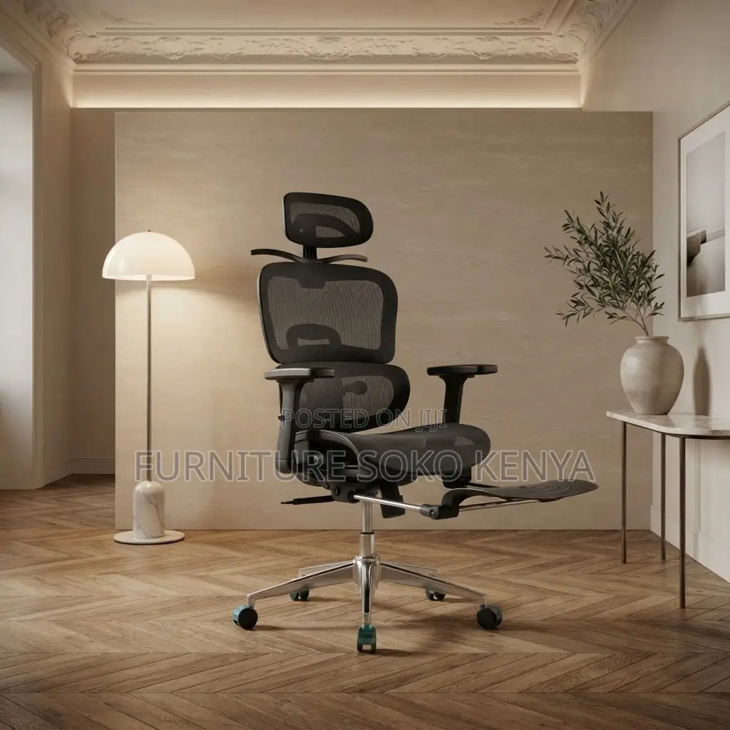 Office Chair; Full Mesh Ergonomic Executive Seat With Footrest