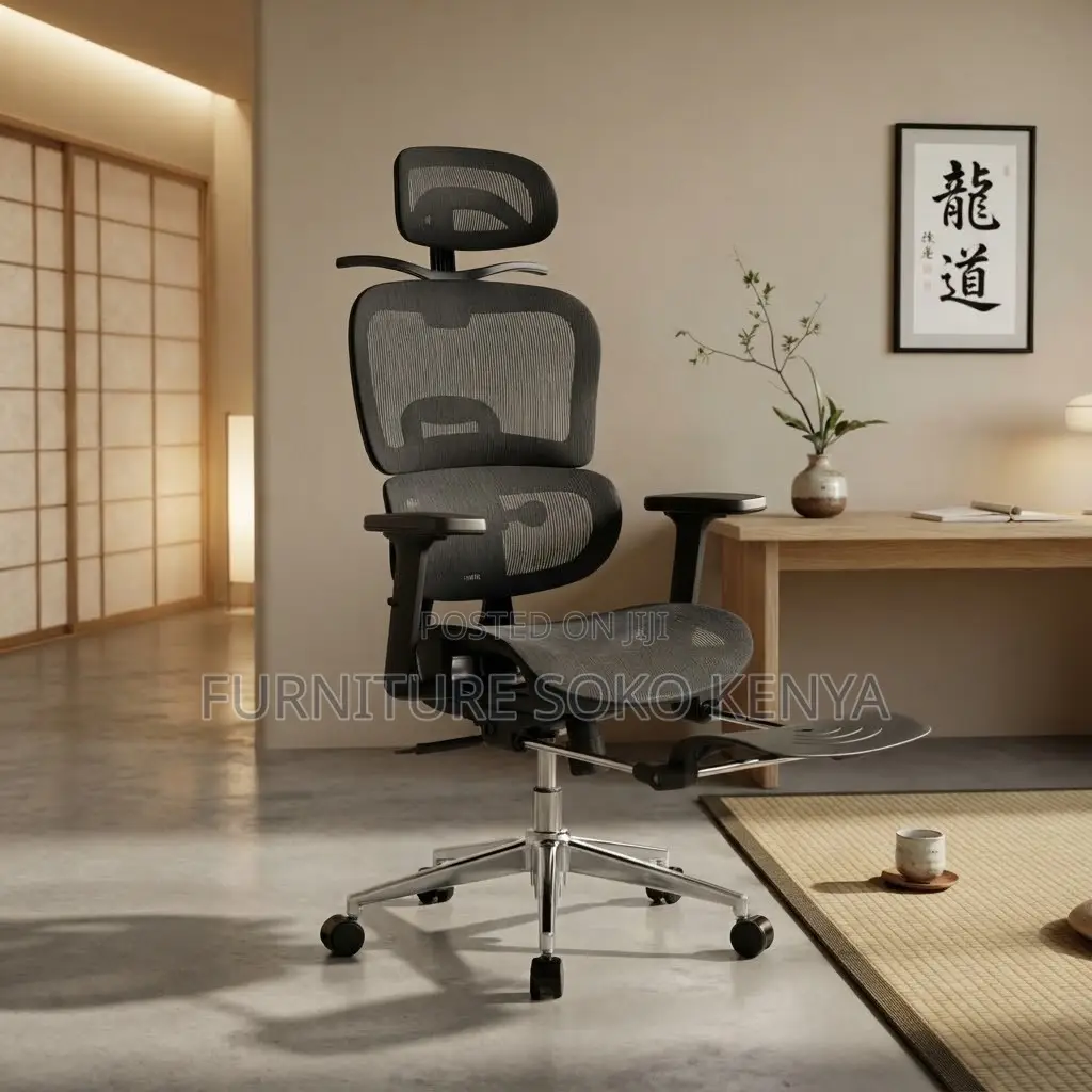 Office Chair; Full Mesh Ergonomic Executive Seat With Footrest